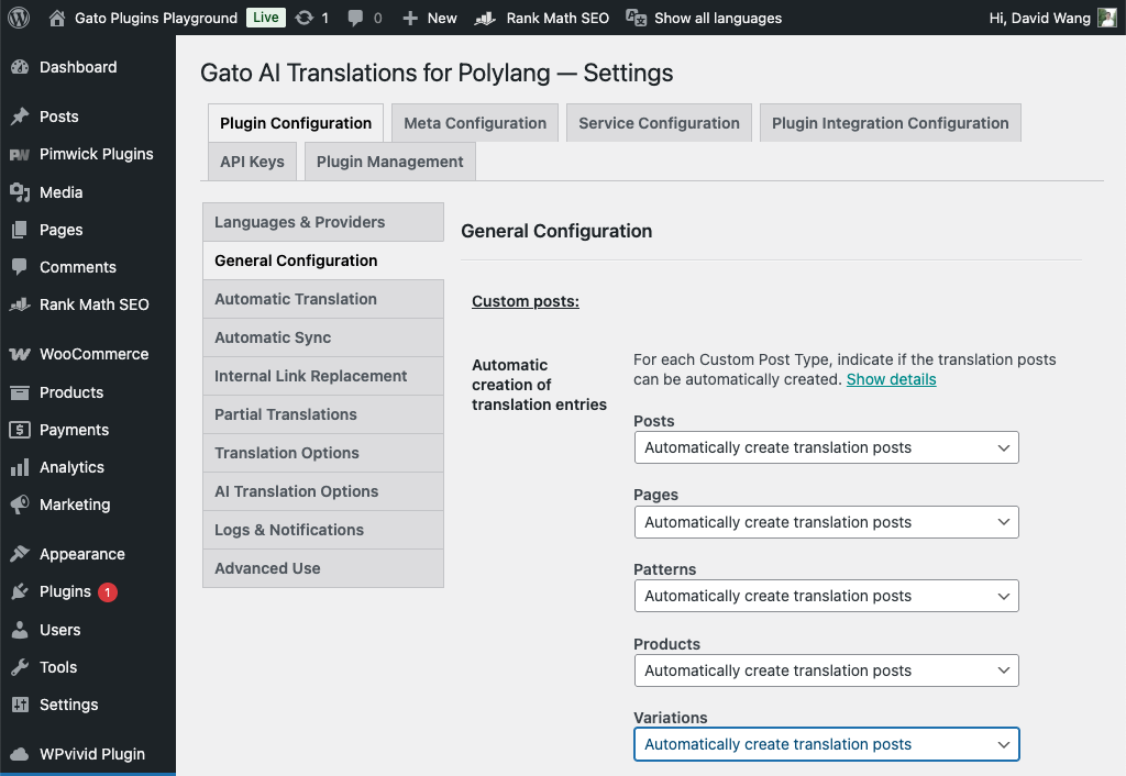 Gato AI Translations for Polylang ile WooCommerce ürünlerini otomatik çevirme
