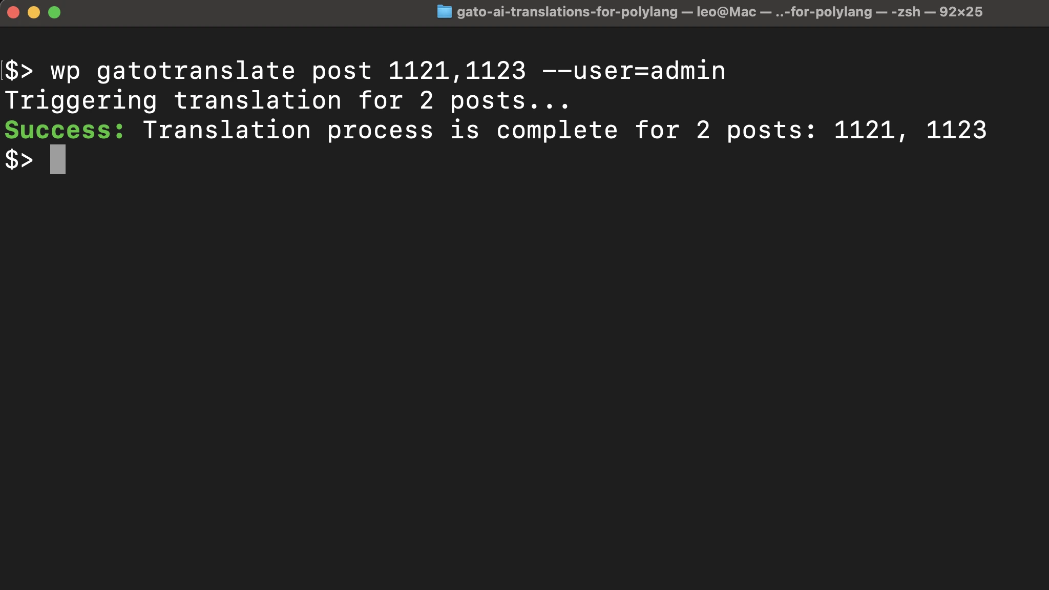 WP-CLI aracılığıyla yazıları çevirme